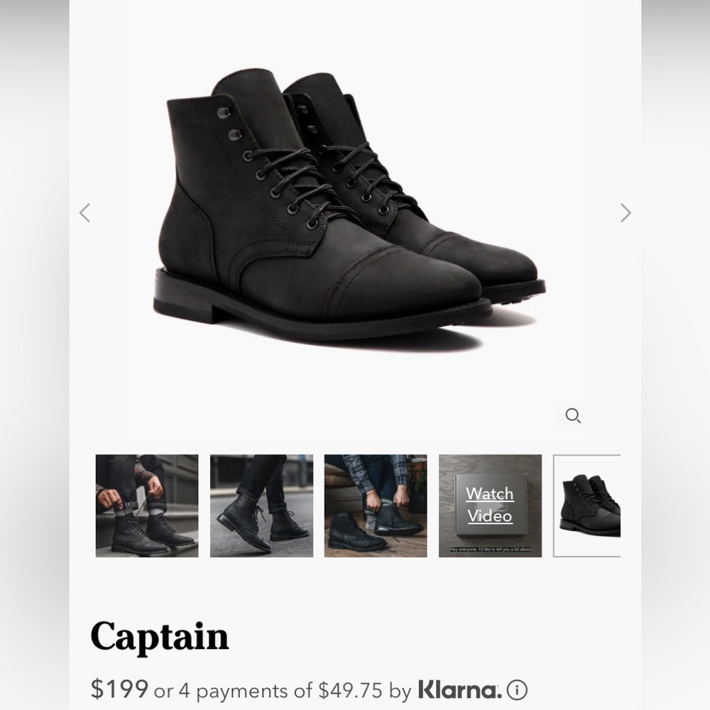 Thursday boots, black, men’s 11.5 wide- Only worn ONCE!